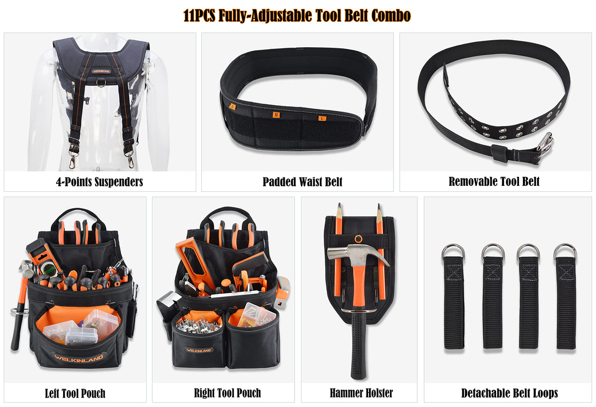 39 Pockets Tool Belts with Suspenders H4077