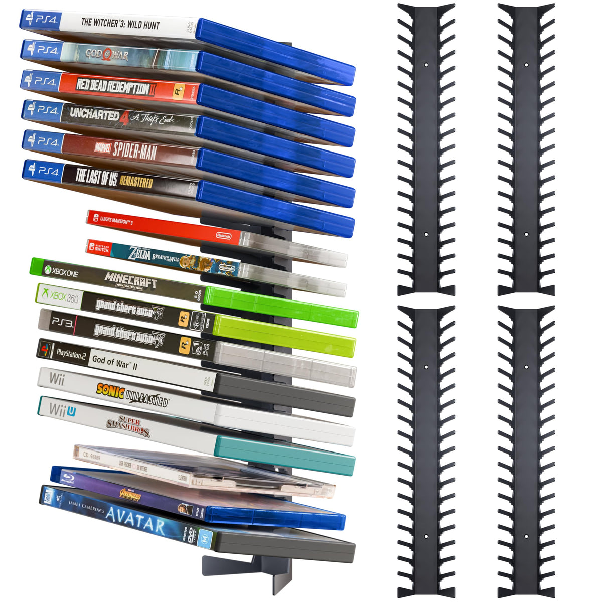 Metal Wall Mounted Video Game Storage Shelves 4-Pack Z5538
