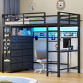 Twin Loft Bed with Desk and Storage Drawers Z92479
