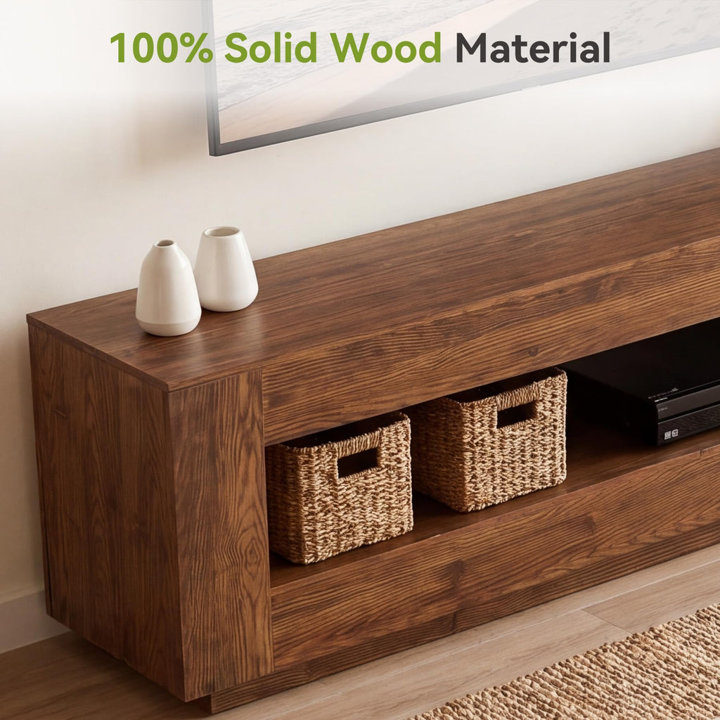 70.86-in Solid Wood 2-Tier TV Stand T5464
