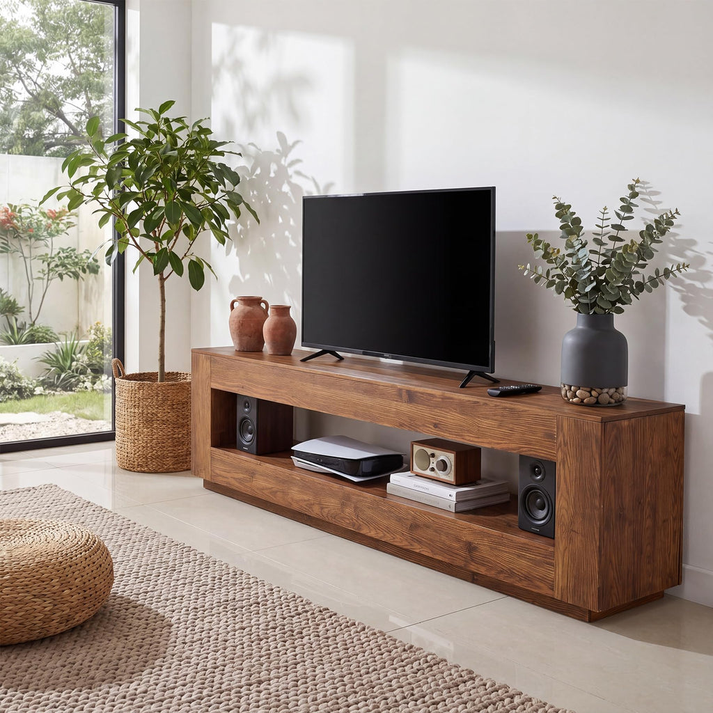 70.86-in Solid Wood 2-Tier TV Stand T5464