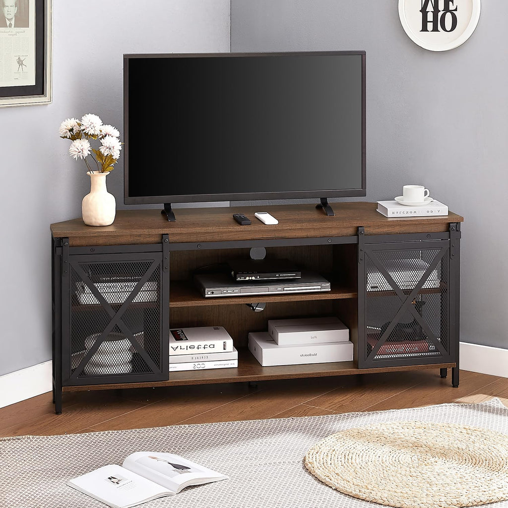 Brown Corner TV Stand with Storage B732