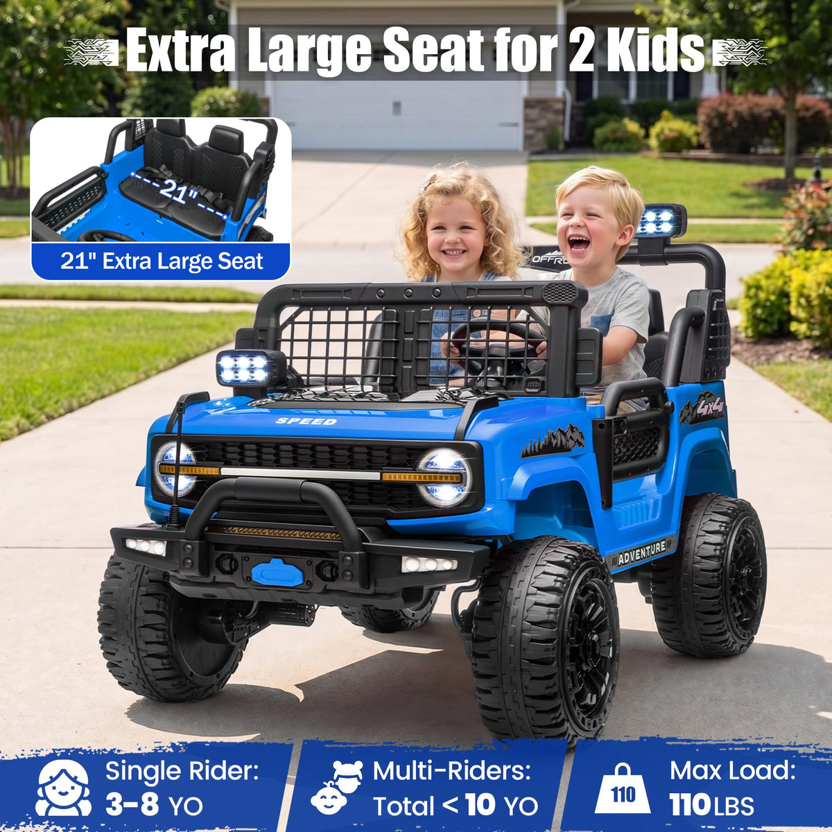24V Electric 2 Seater Ride On Truck Toy with Remote Control E184