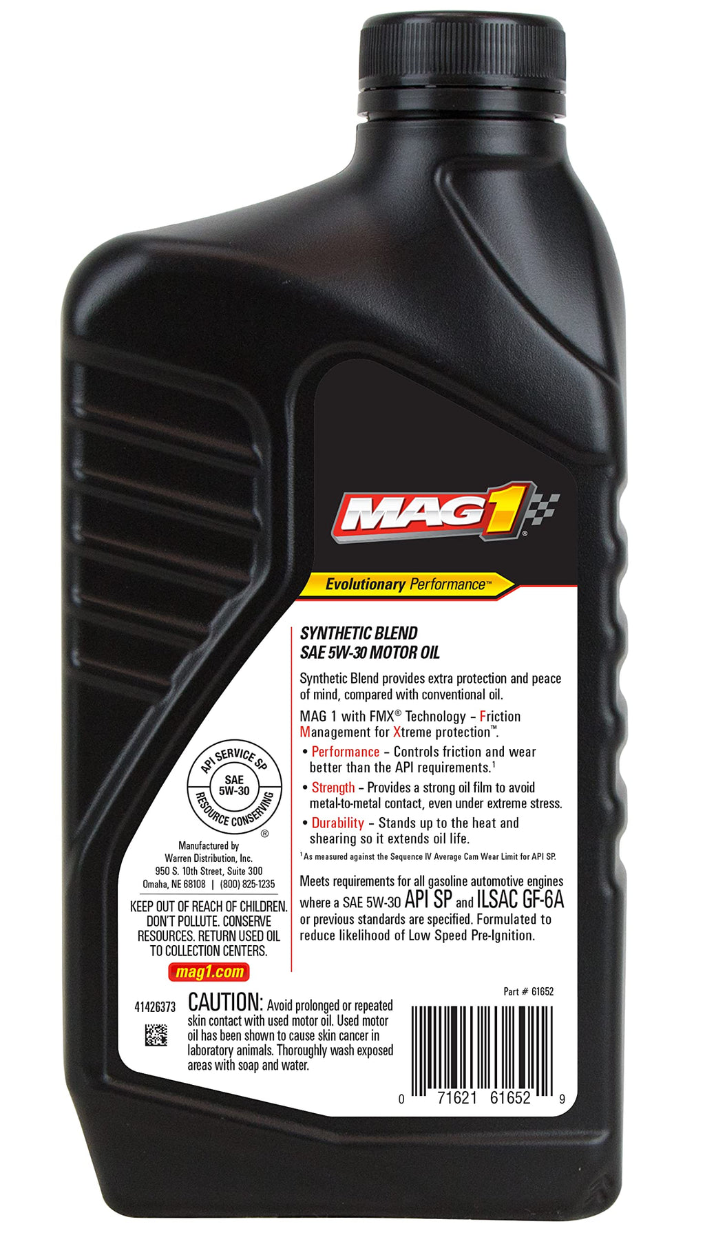 5W-30 Synthetic Blend Motor Oil 1 Quart G36486
