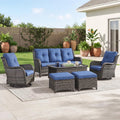 Grey Wicker 6 Piece Patio Furniture Set C5160