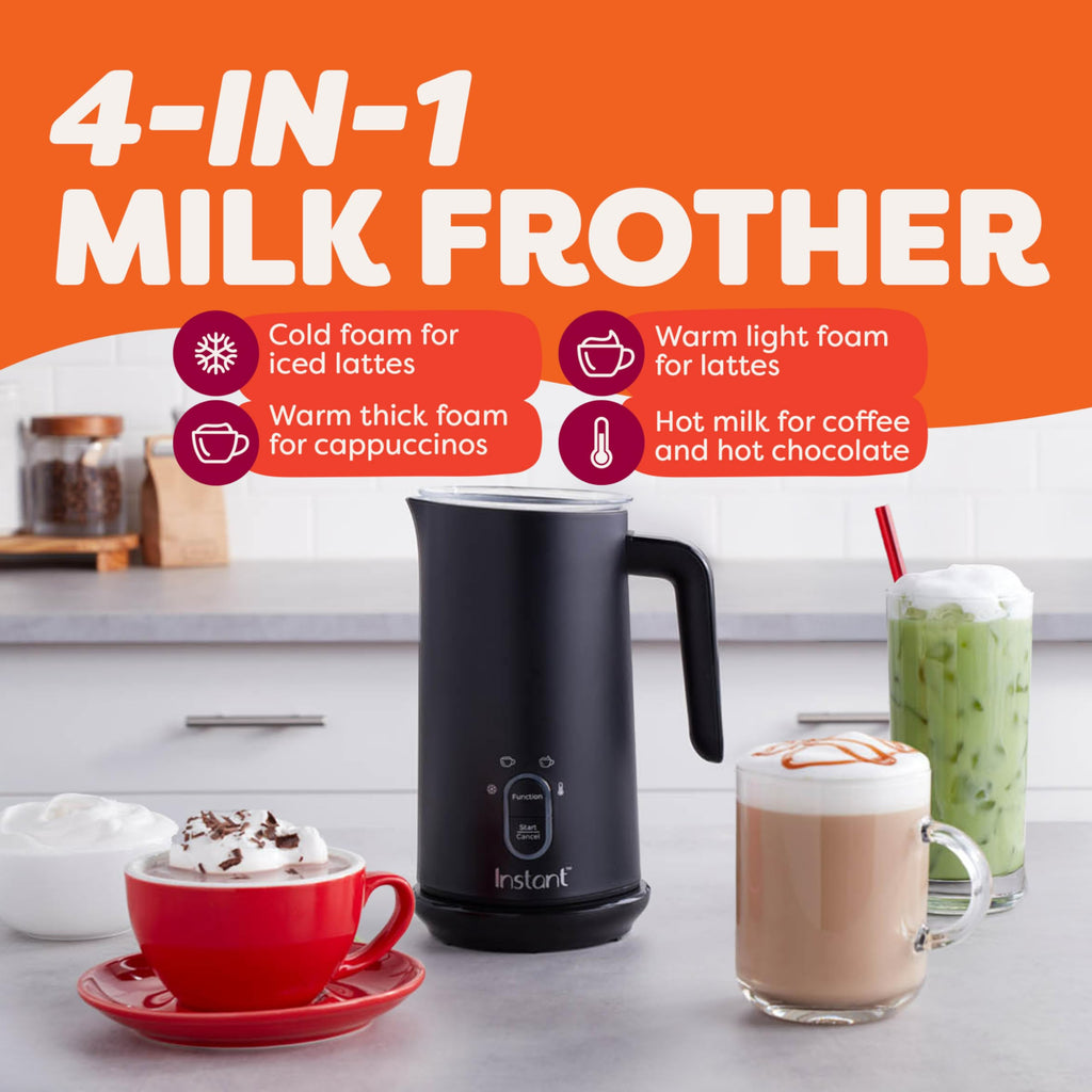 4-in-1 Milk Frother, 10 oz, Black T31364