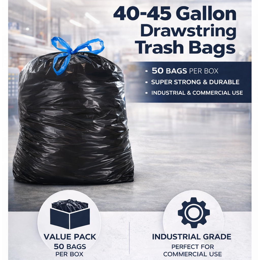 44 Gallon Drawstring Trash Bags 50 Count H1506