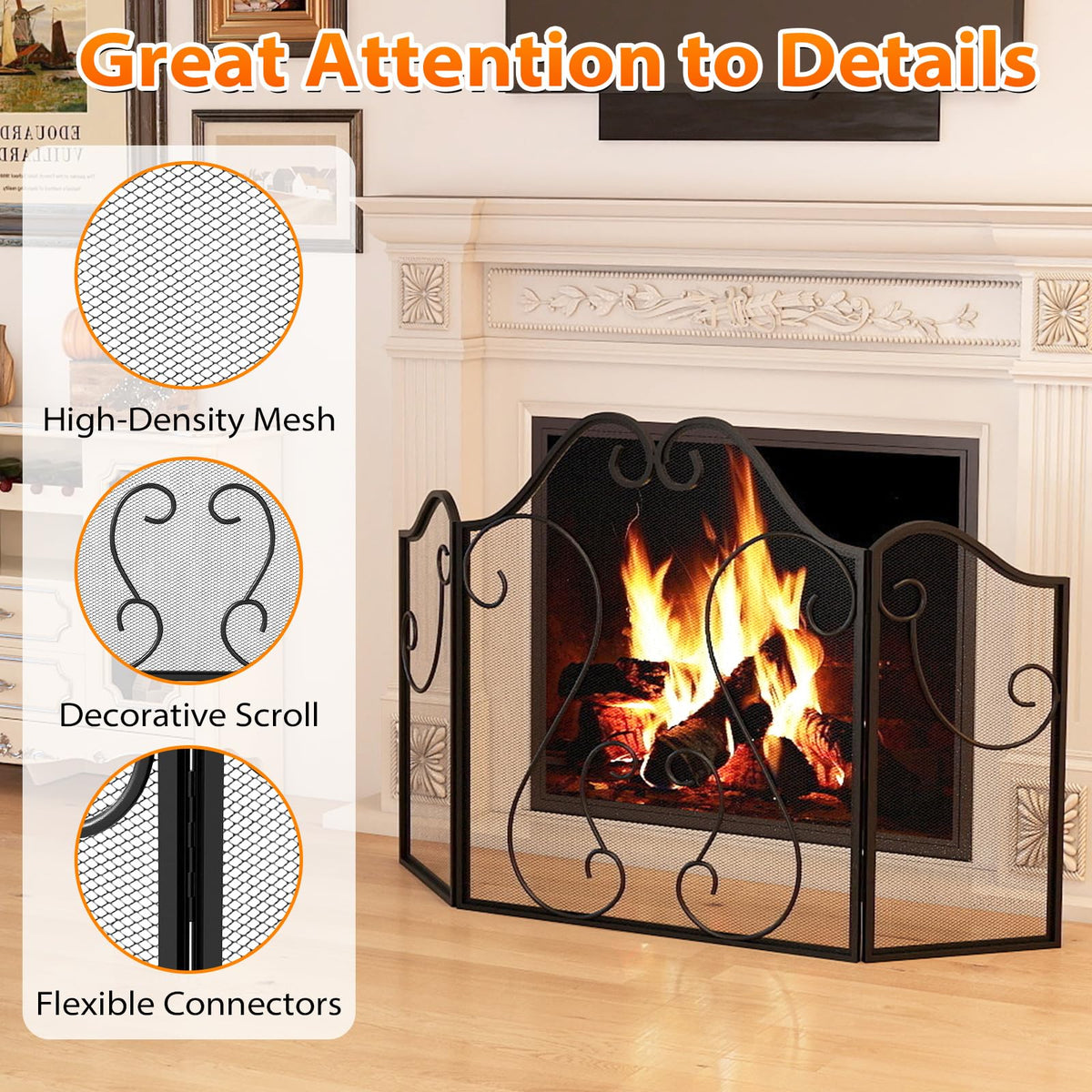 Foldable Fireplace Screen R830723