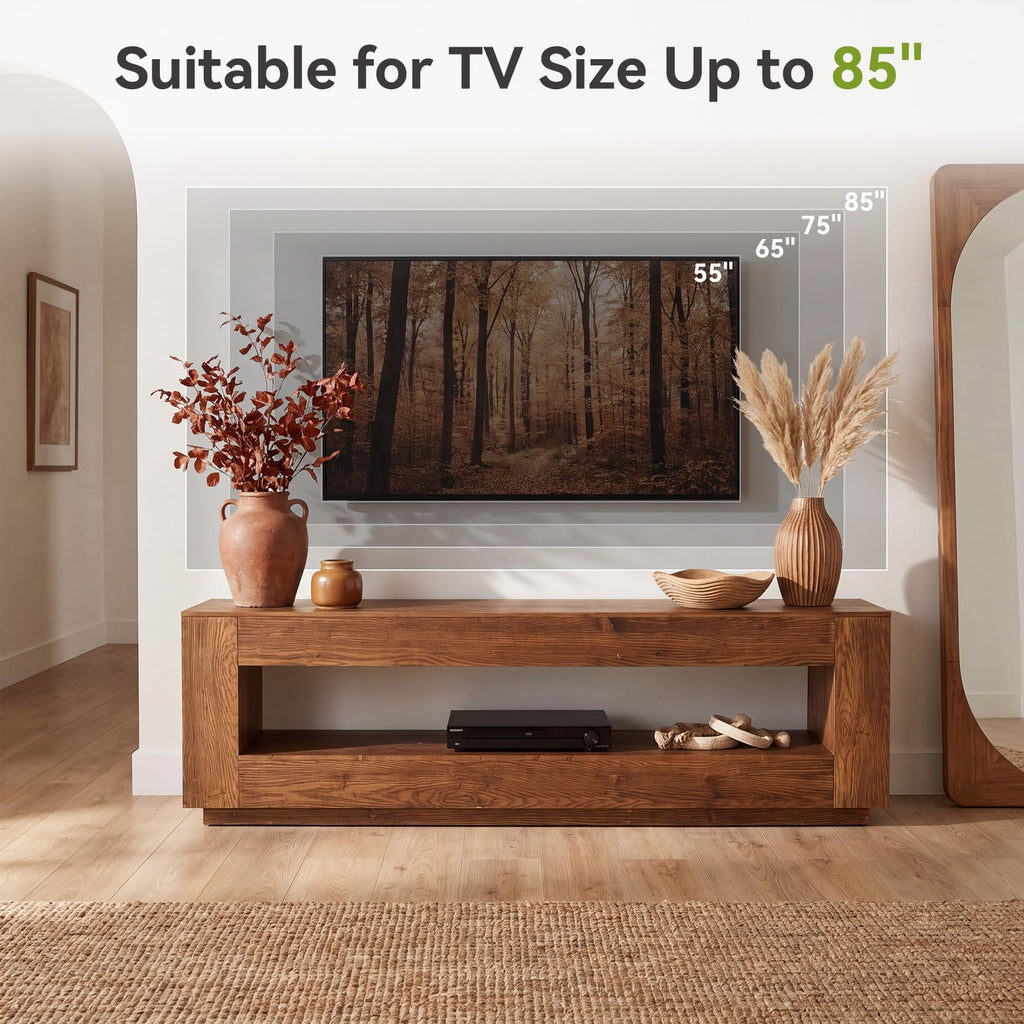 70.86-in Solid Wood 2-Tier TV Stand T5464