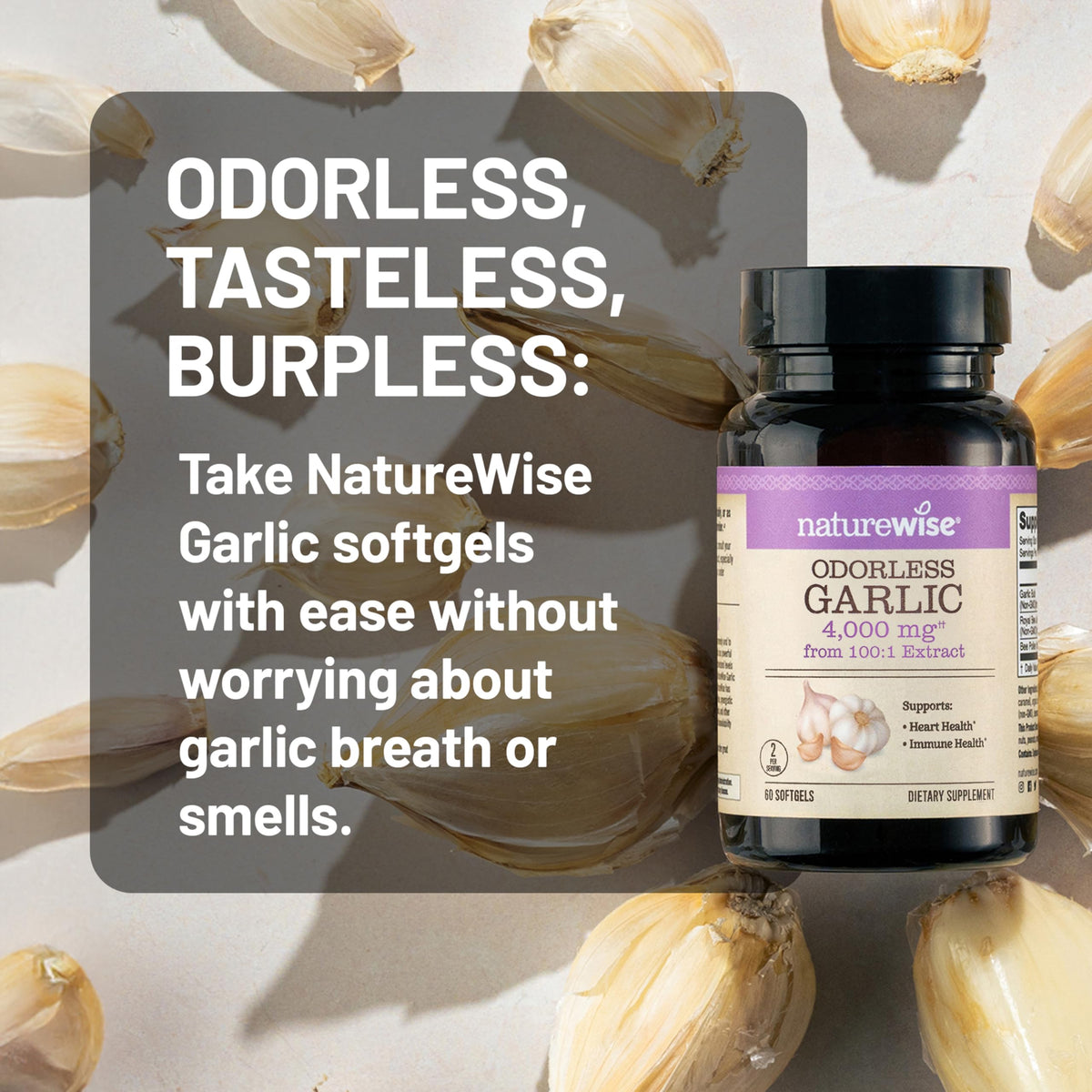 Odorless Garlic Supplement 4000mg 60 Count W751
