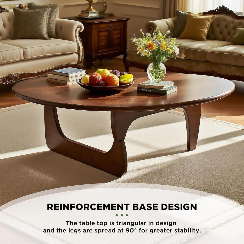 Solid Wood Oval Coffee Table 35"Lx24"Wx16"H T619