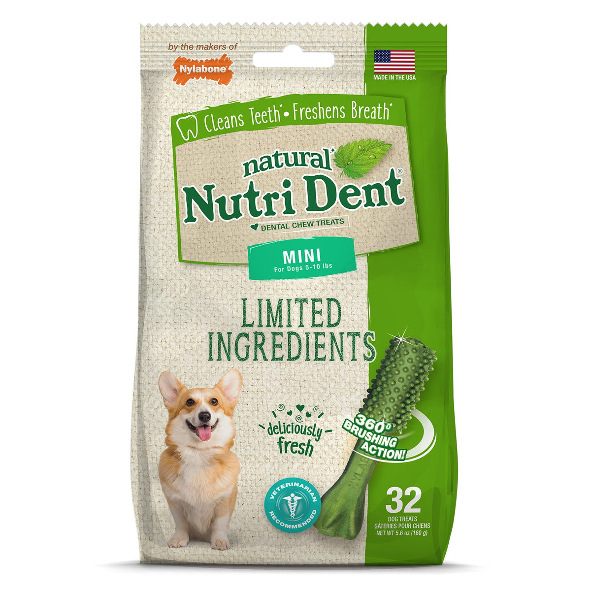 Natural Dog Dental Chews Mini 32 Count D477356