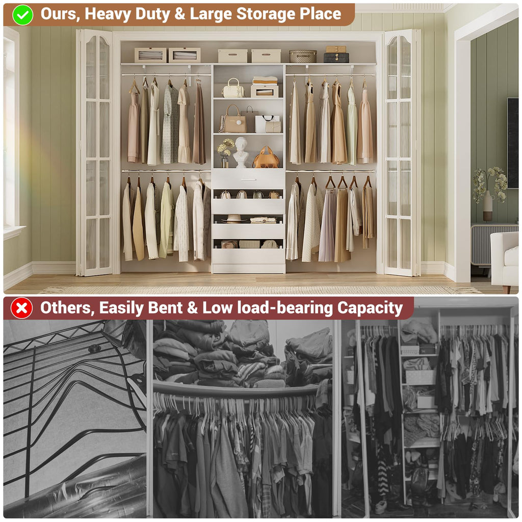 Wood Closet Organizer System with 4 Drawers J488709
