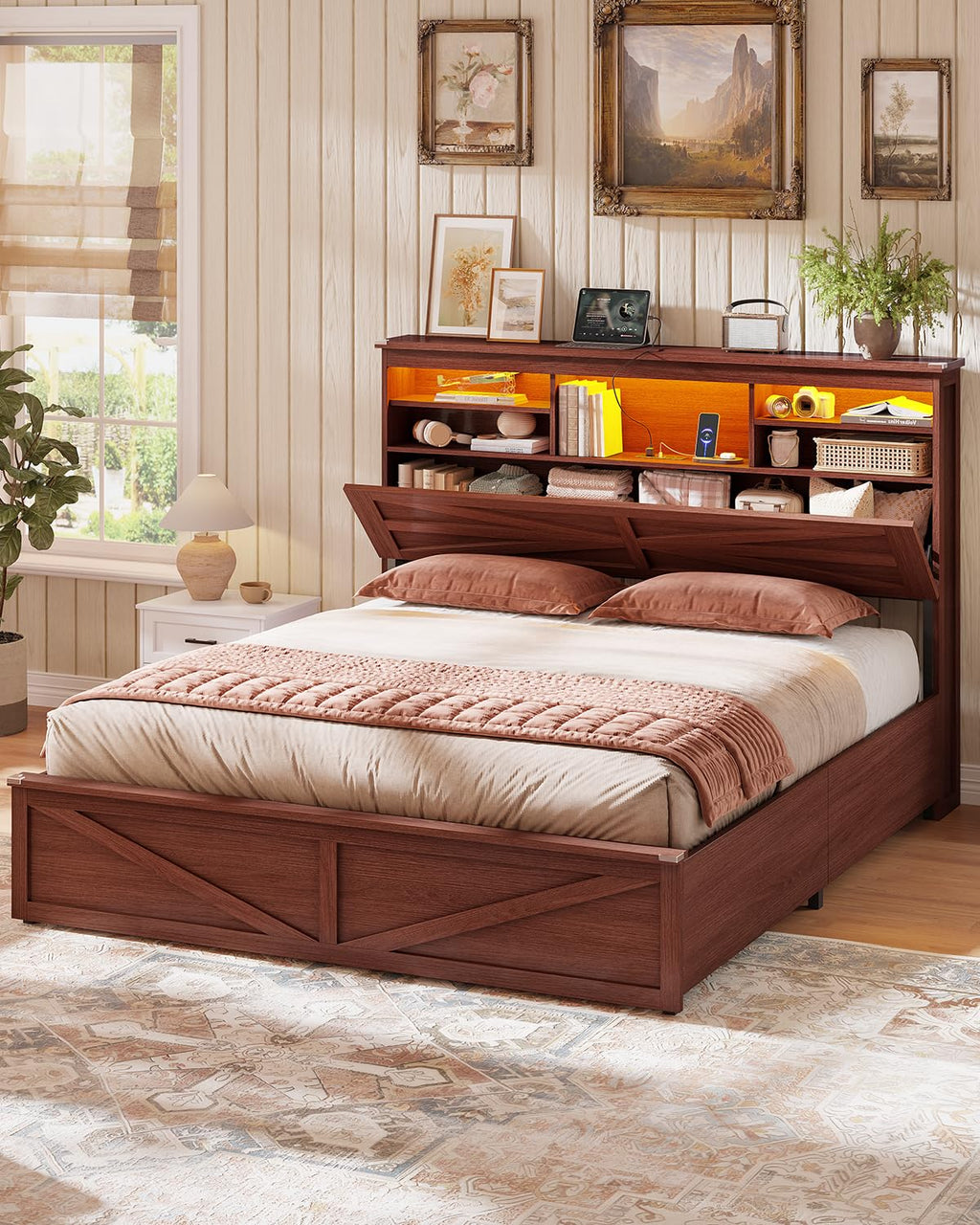 Queen Size Lift Up Storage Bed Frame X741