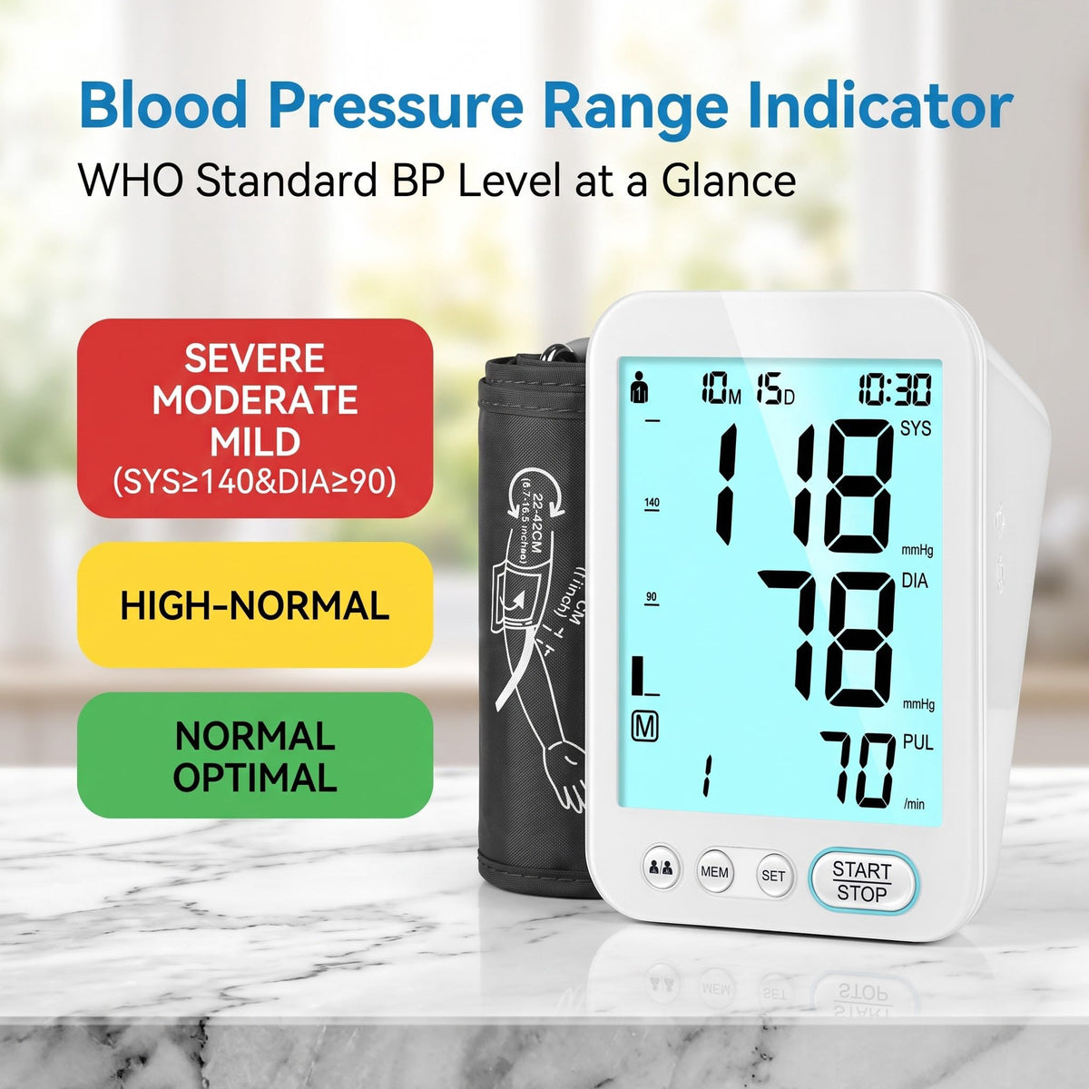 Blood Pressure Monitor Upper Arm with Storage Bag F2031