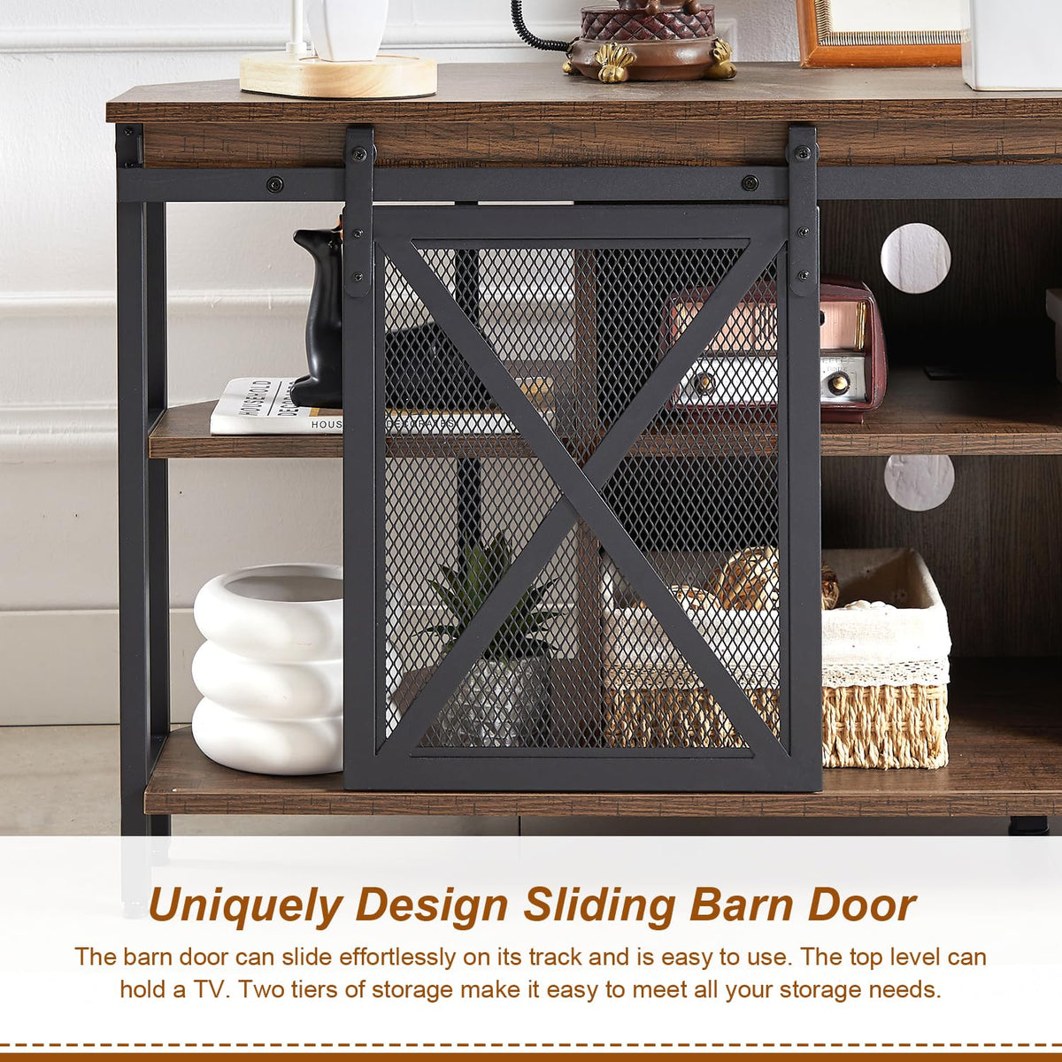 Brown Corner TV Stand with Storage B732