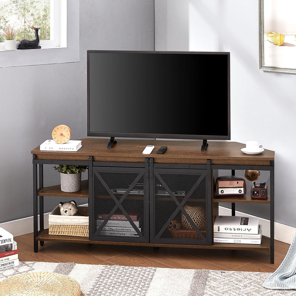 Brown Corner TV Stand with Storage B732