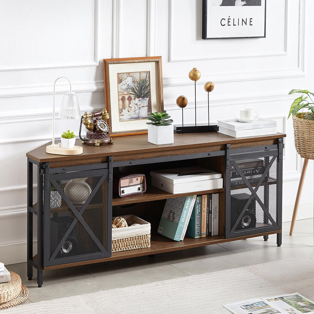 Brown Corner TV Stand with Storage B732