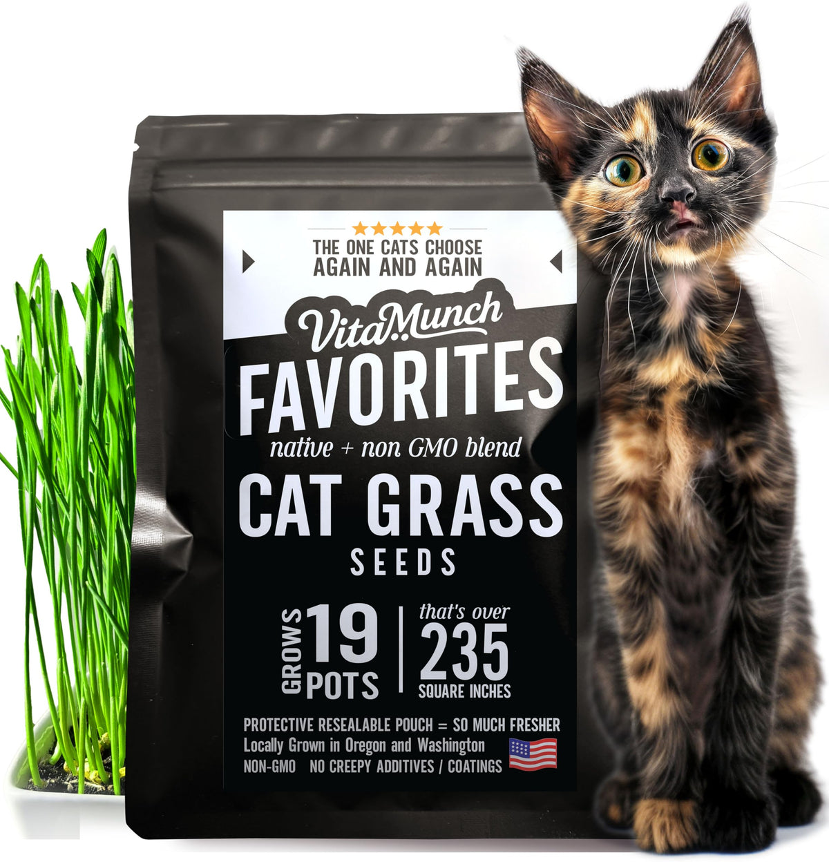 Cat Grass Seed Non-GMO Blend W89438