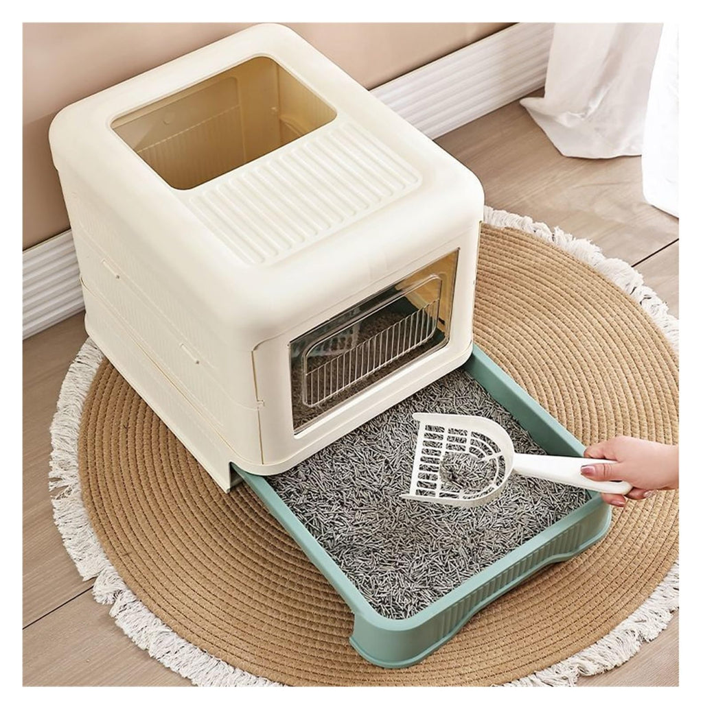 Fully Enclosed Cat Litter Box with Lid and Drawer R65153