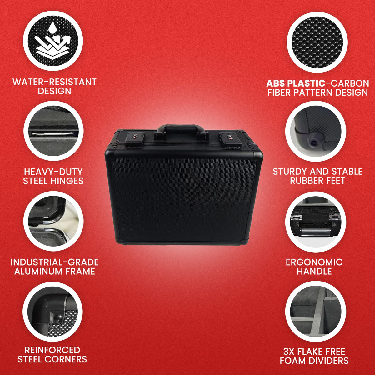 Black 3 Row Graded Card Storage Box with TSA Lock Q3870