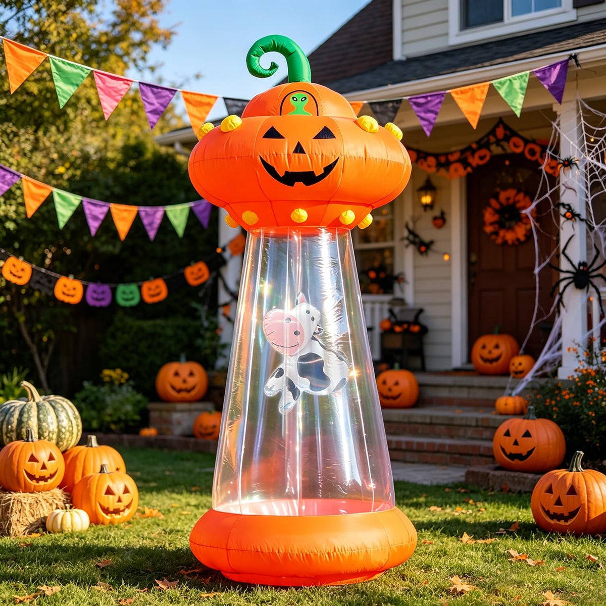 8 FT Inflatable Pumpkin UFO Decoration P6940