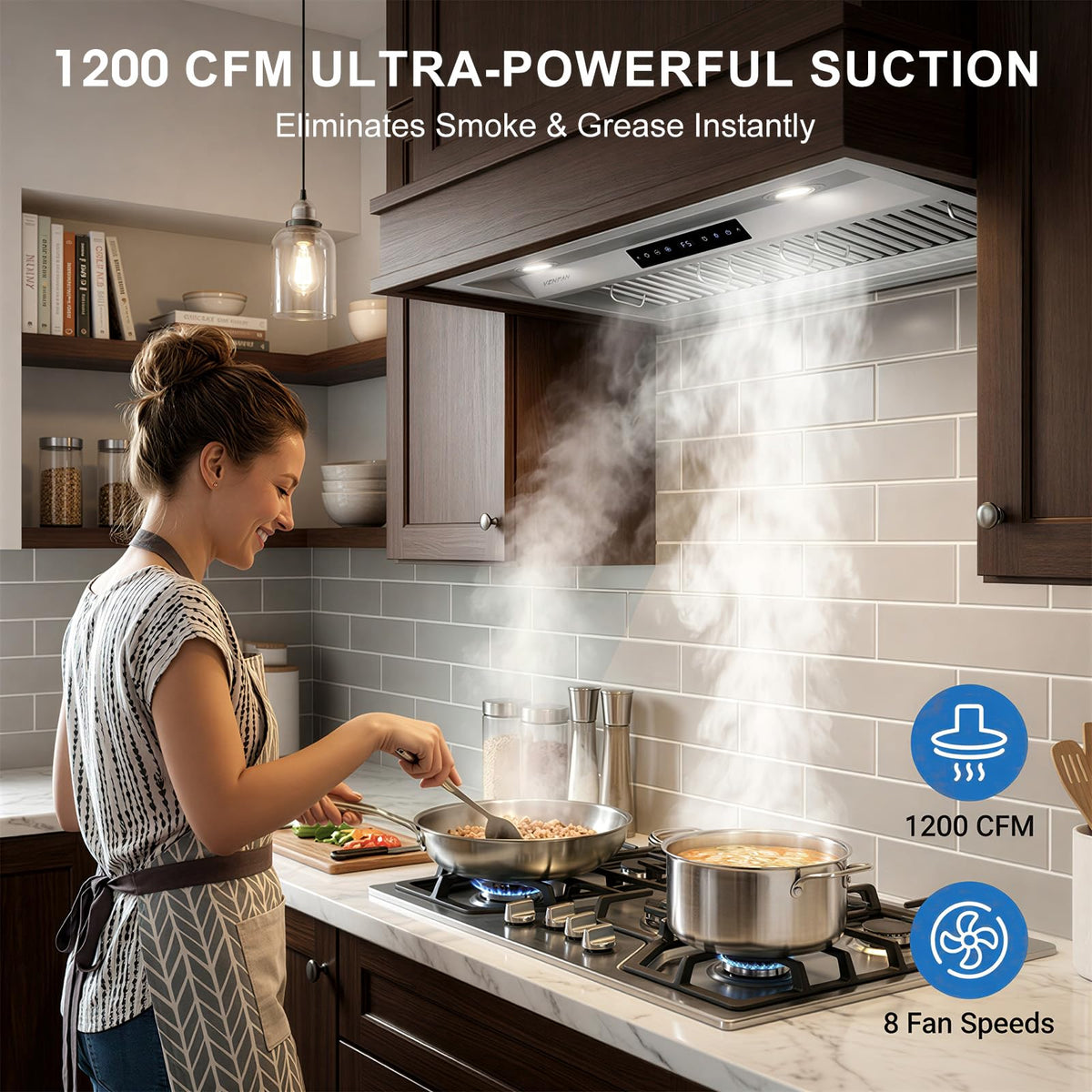 30 Inch 1200 CFM 8-Speed Kitchen Exhaust Fan P5604