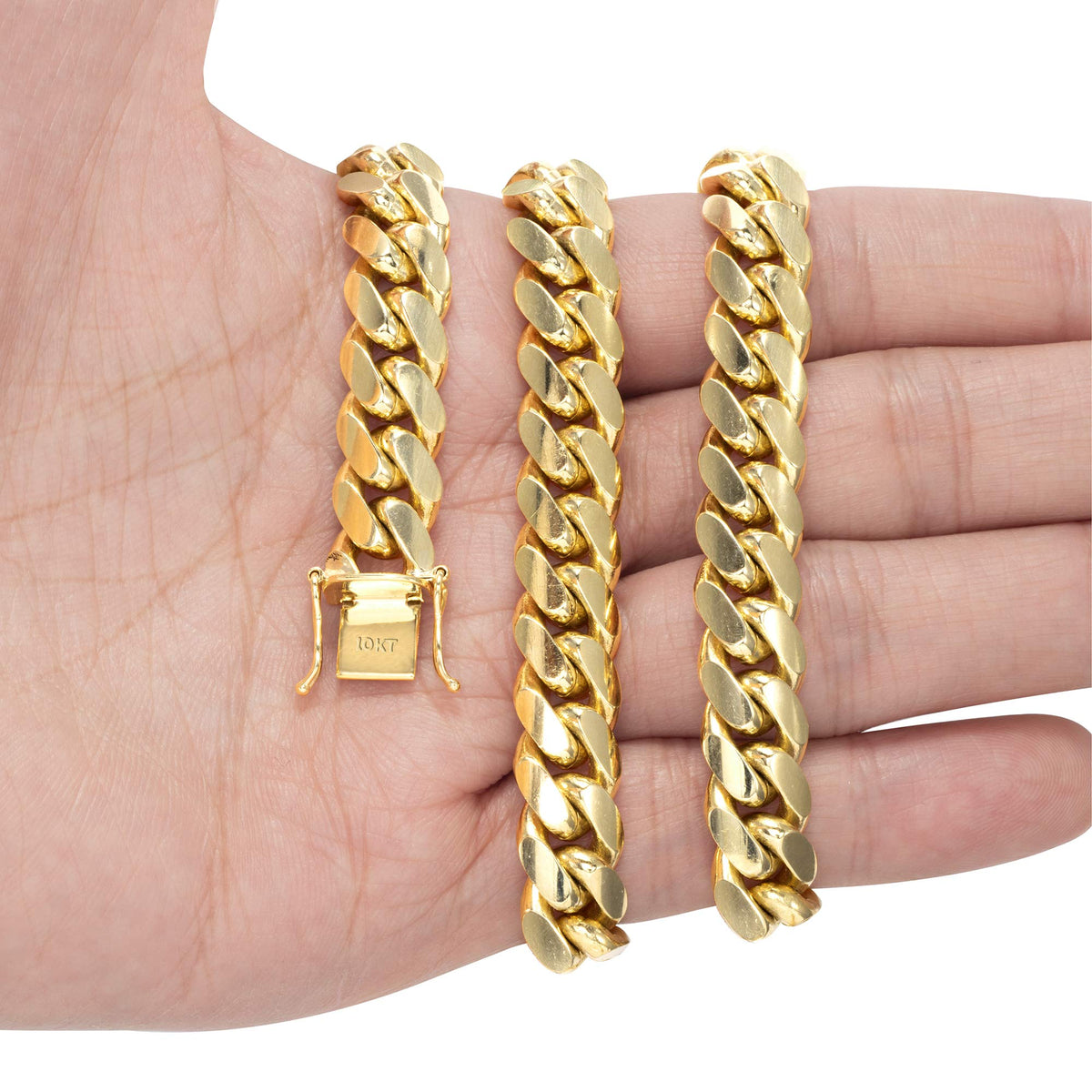 10k Yellow Gold Cuban Link Chain Necklace H60501