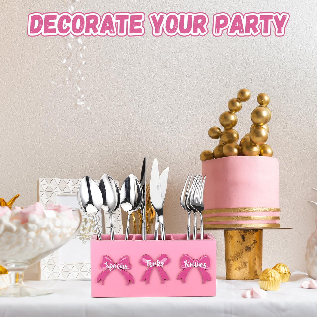 Pink Wood Utensil Holder H597363