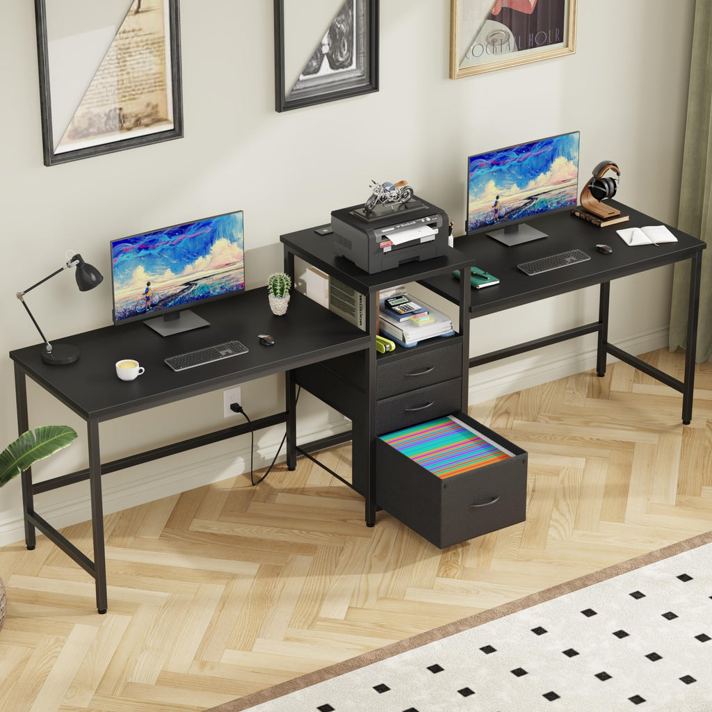 Two Person Desk with Charging Station E20927