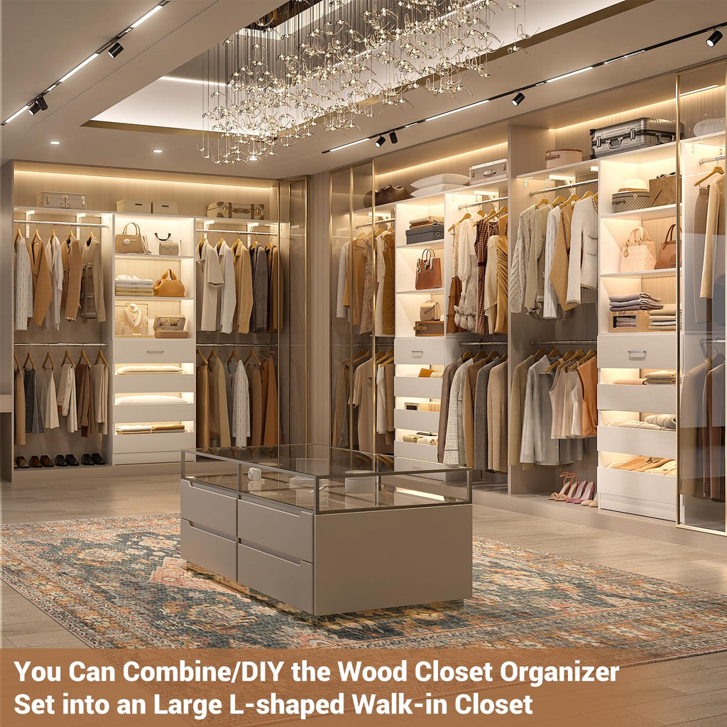 Wood Closet Organizer System with 4 Drawers J488709