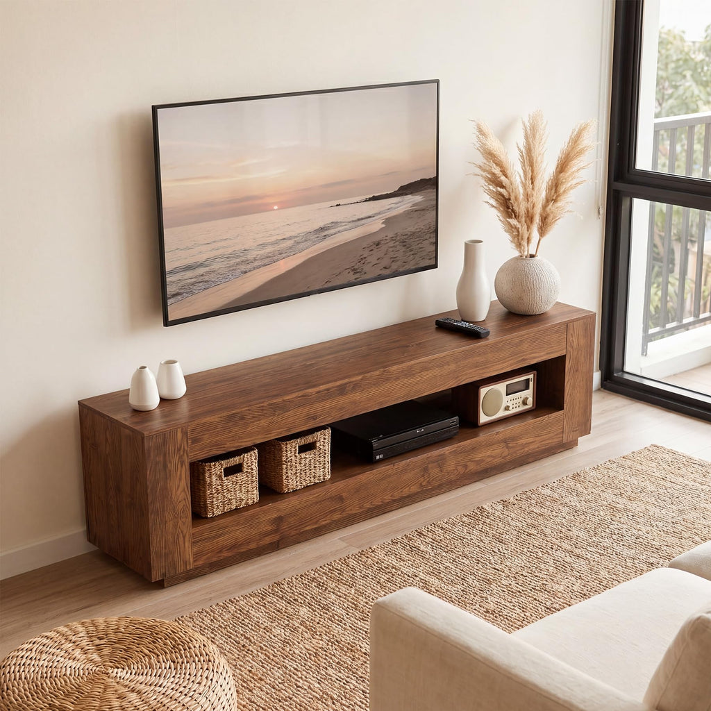 70.86-in Solid Wood 2-Tier TV Stand T5464