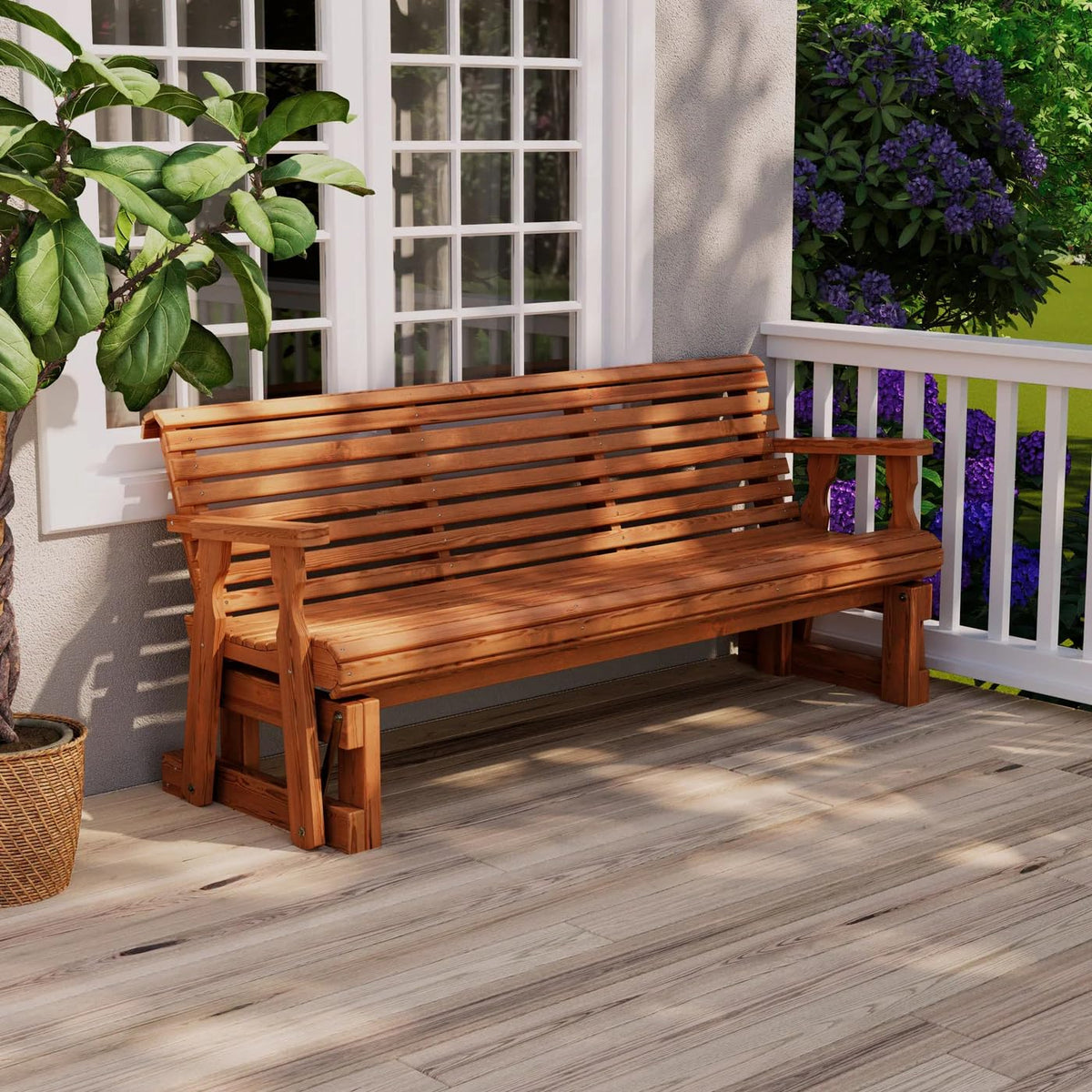Heavy Duty Roll Back Porch Glider with Cupholders A30747