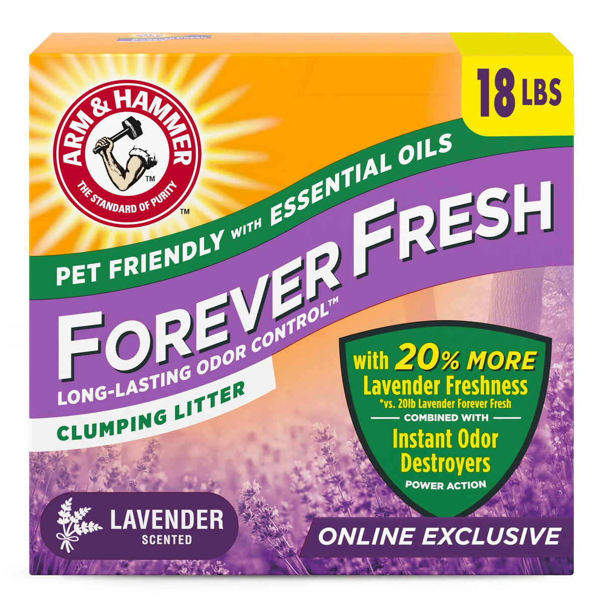 Lavender Clumping Cat Litter with Essential Oils 18lb K974