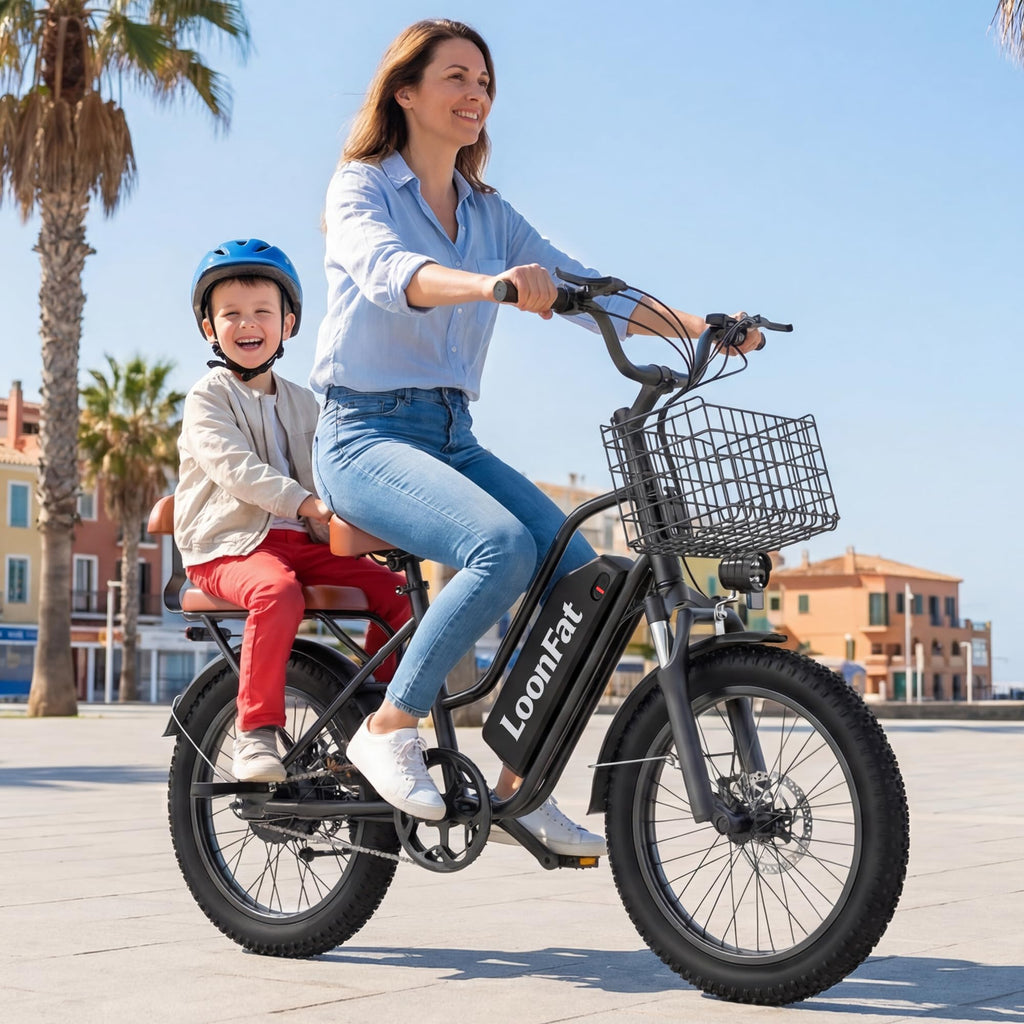 Peak 1000W 48V 13Ah Electric Bike with Rear Seat & Front Basket Y983582