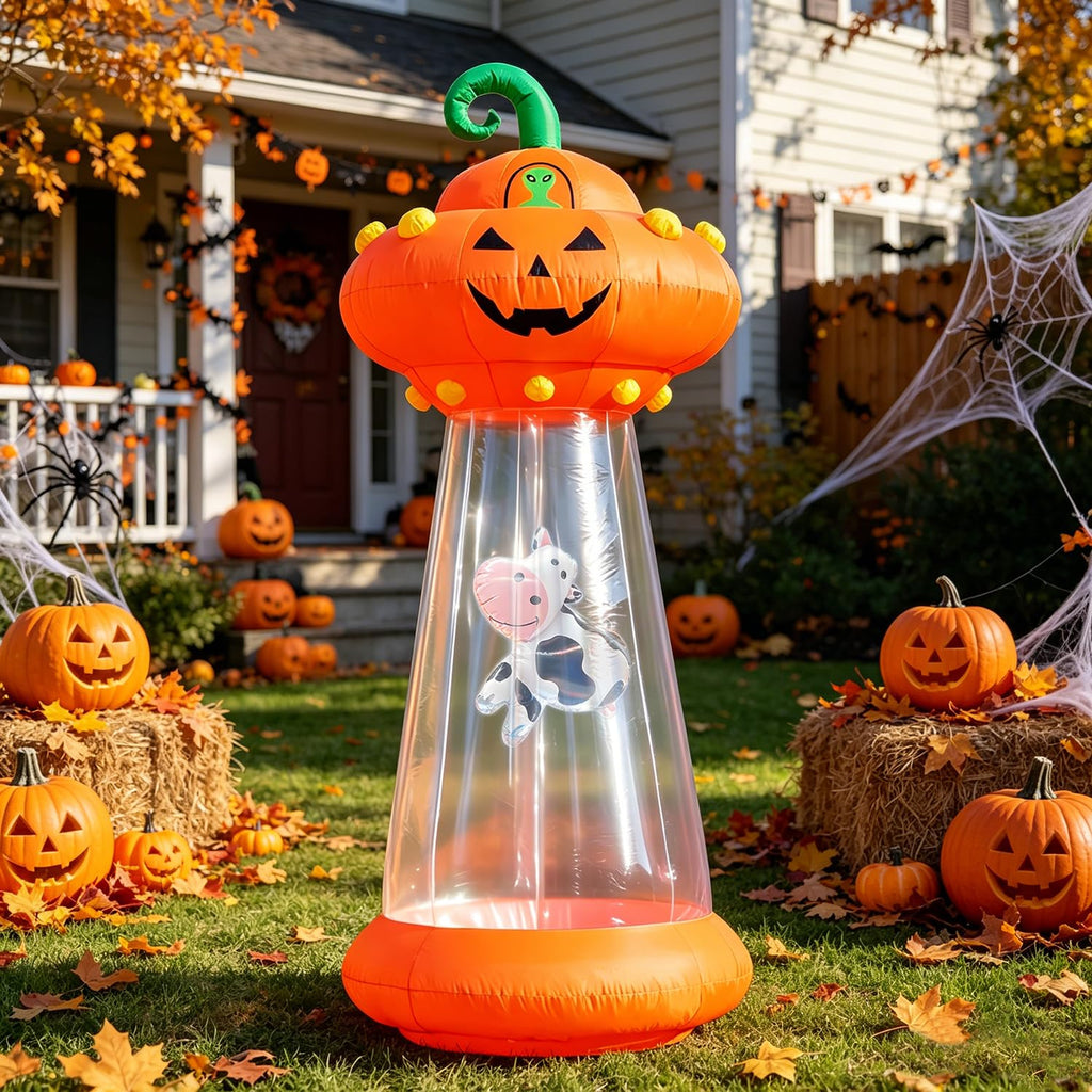 8 FT Inflatable Pumpkin UFO Decoration P6940