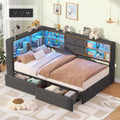 Twin Corner Bed Frame with Storage Drawers P4393