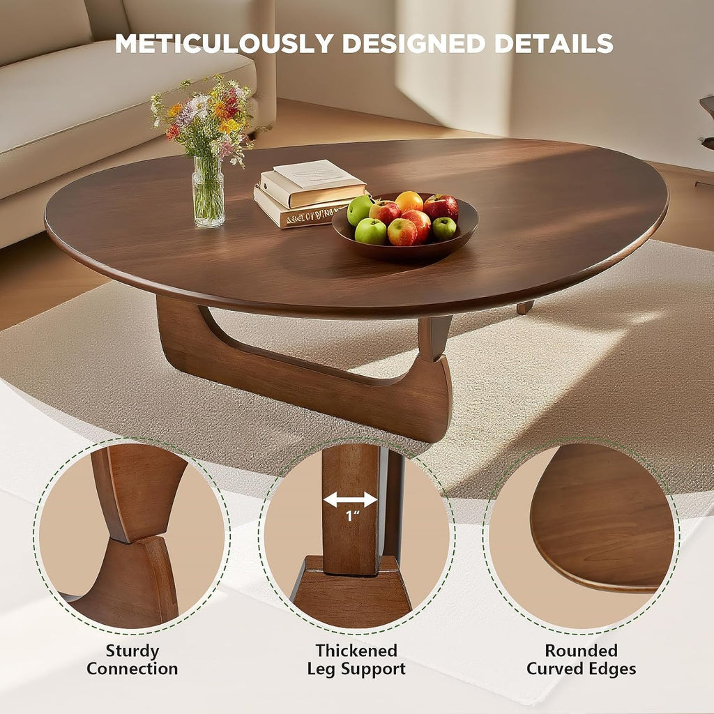 Solid Wood Oval Coffee Table 35"Lx24"Wx16"H T619