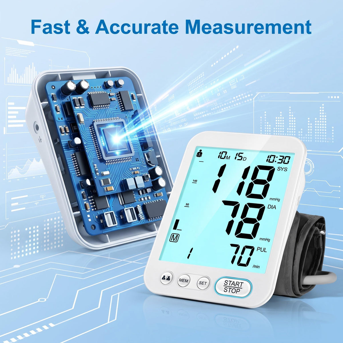 Blood Pressure Monitor Upper Arm with Storage Bag F2031