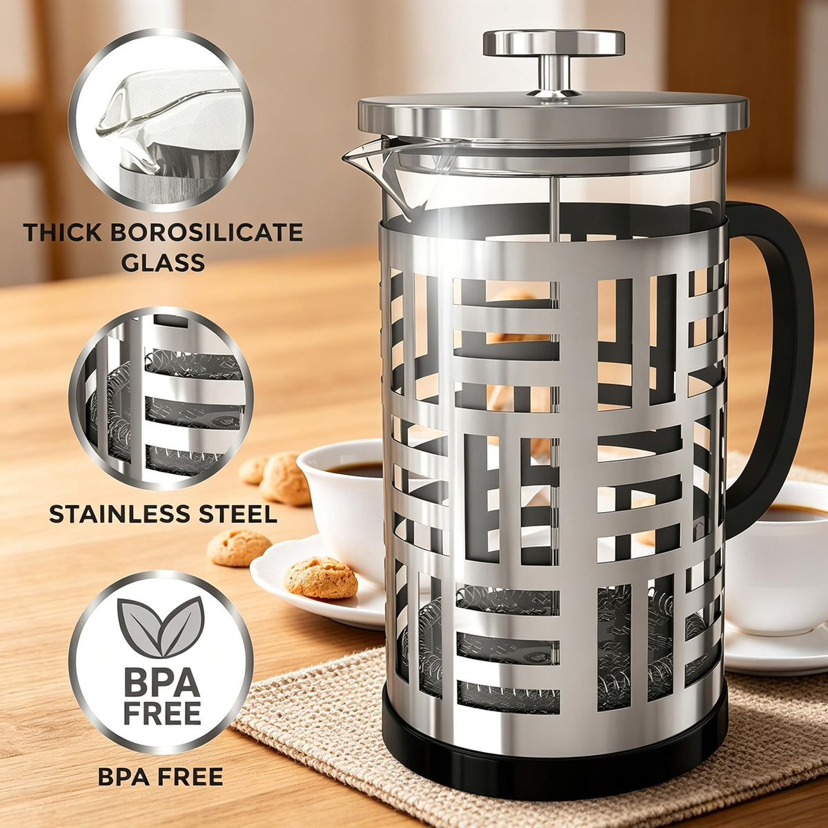 34 oz Brushed Stainless French Press P7121