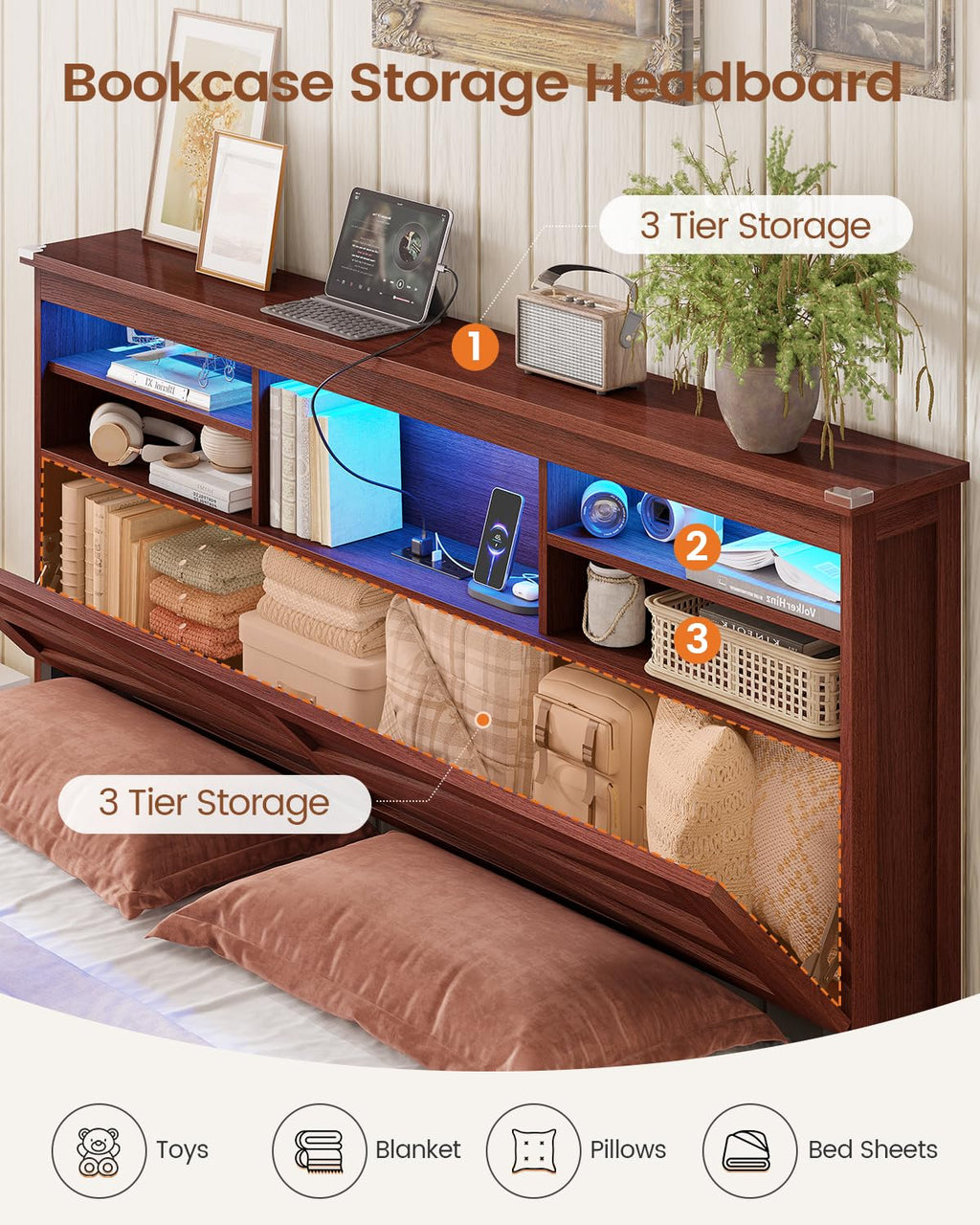 Queen Size Lift Up Storage Bed Frame X741