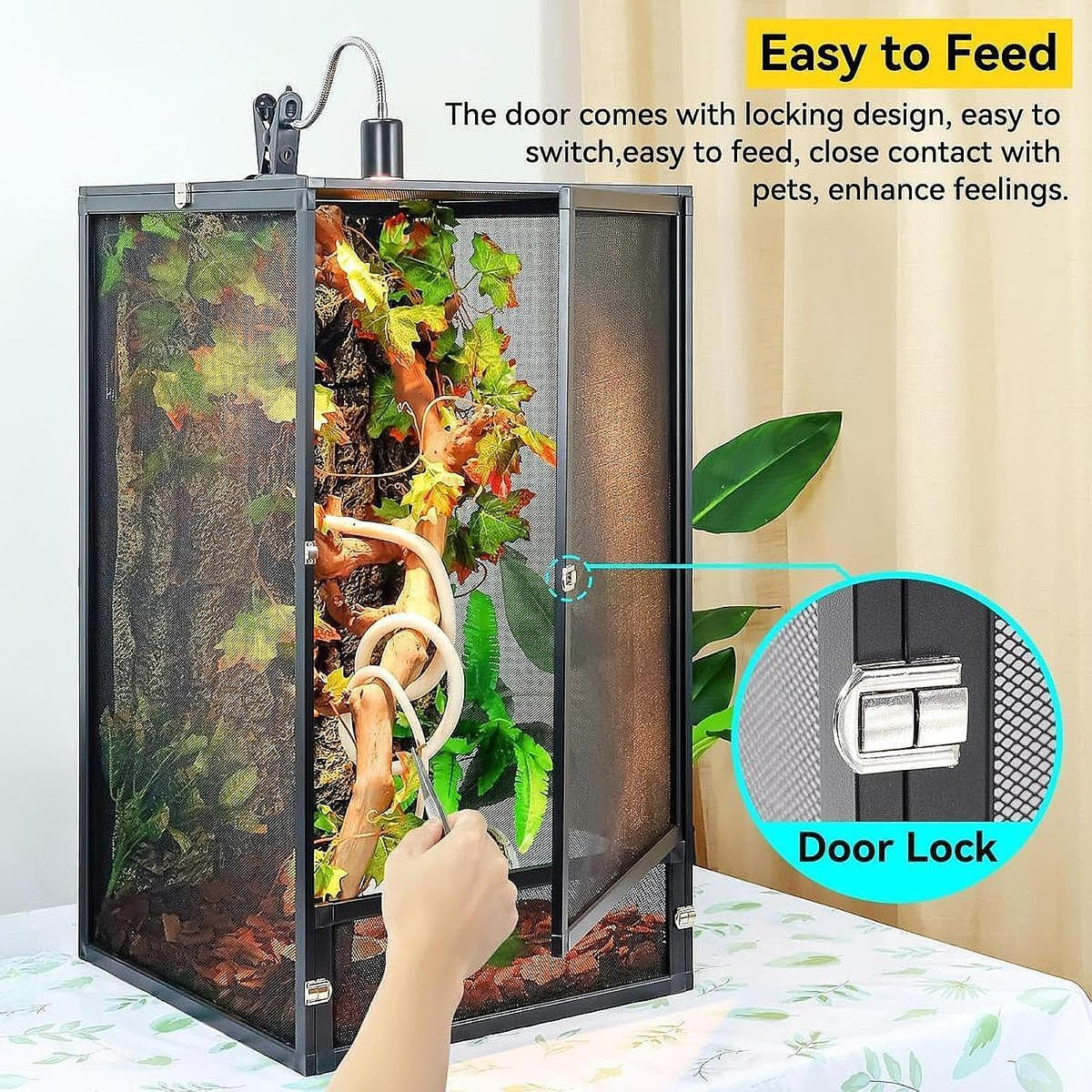 Aluminum Reptile Terrarium with Screen 45x45x80cm S24865