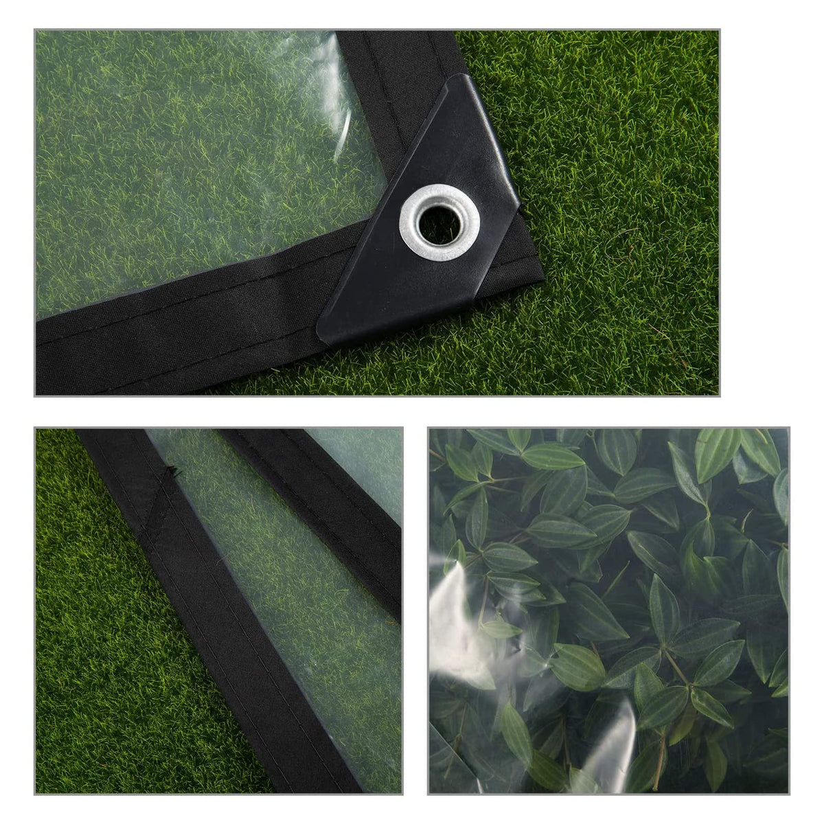 Heavy Duty Waterproof Clear 3x3ft Poly Tarp with Grommets O529