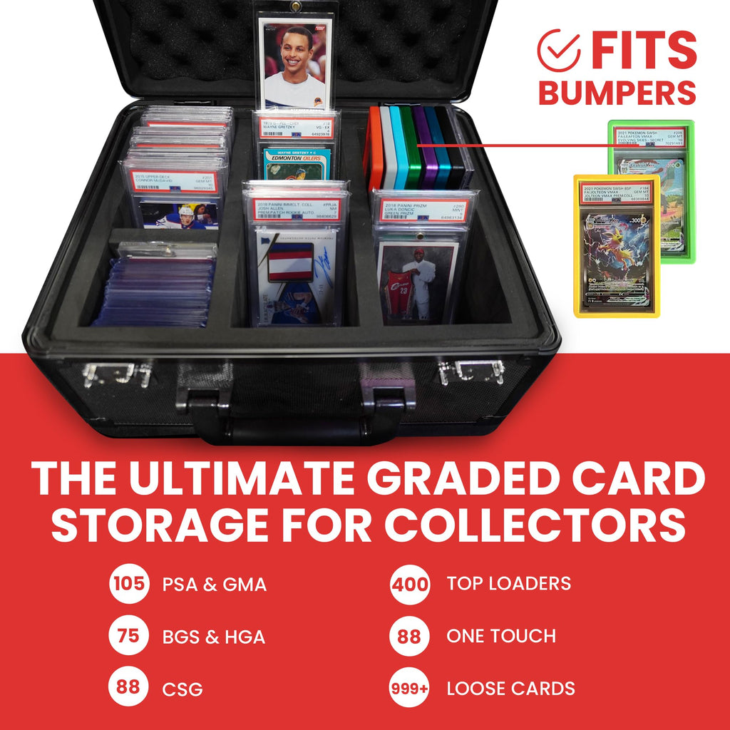 Black 3 Row Graded Card Storage Box with TSA Lock Q3870