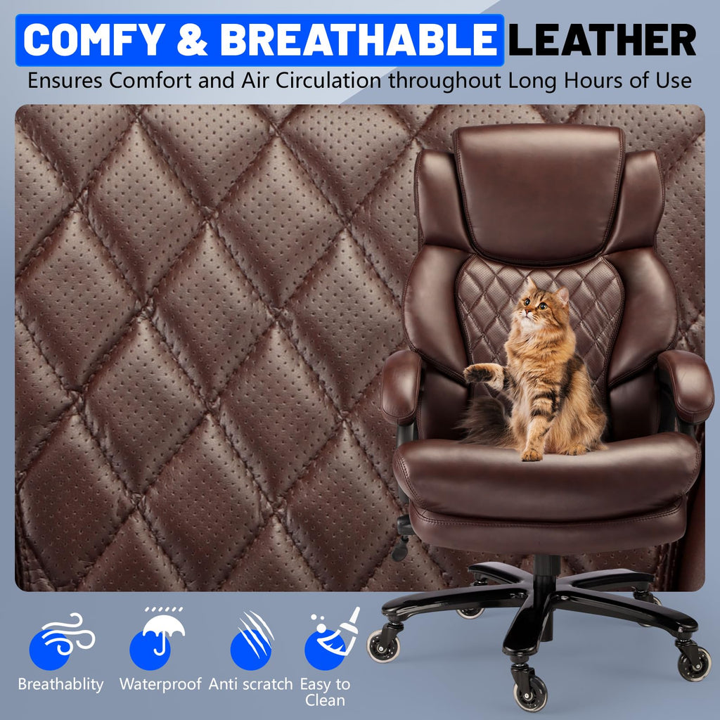 Big and Tall Office Chair with Adjustable Headrest R976