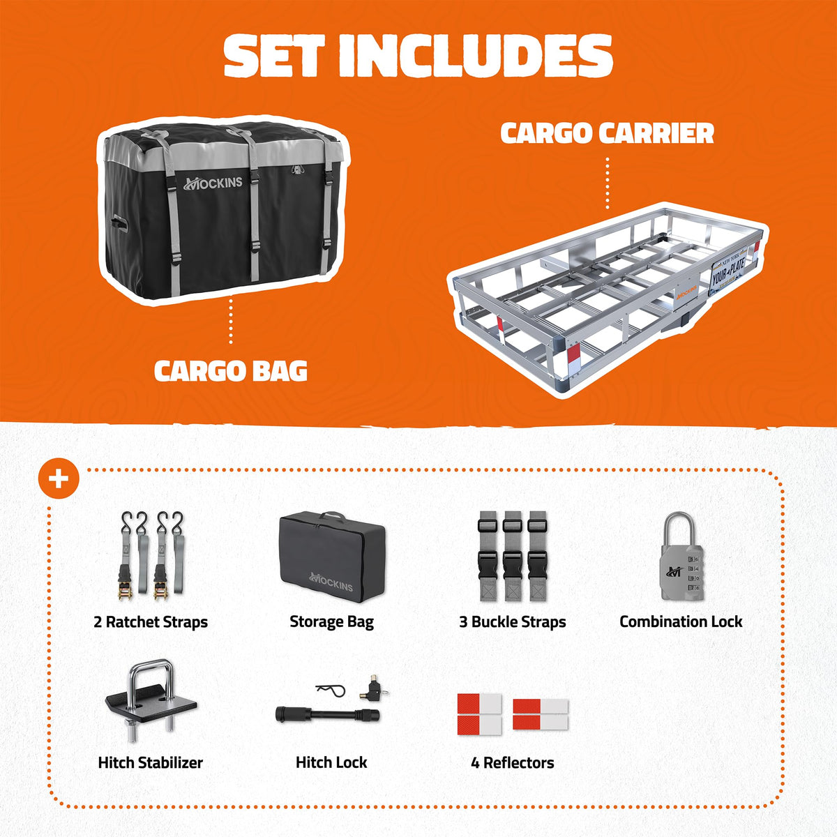 Aluminum Hitch Cargo Carrier & Cargo Bag A60282