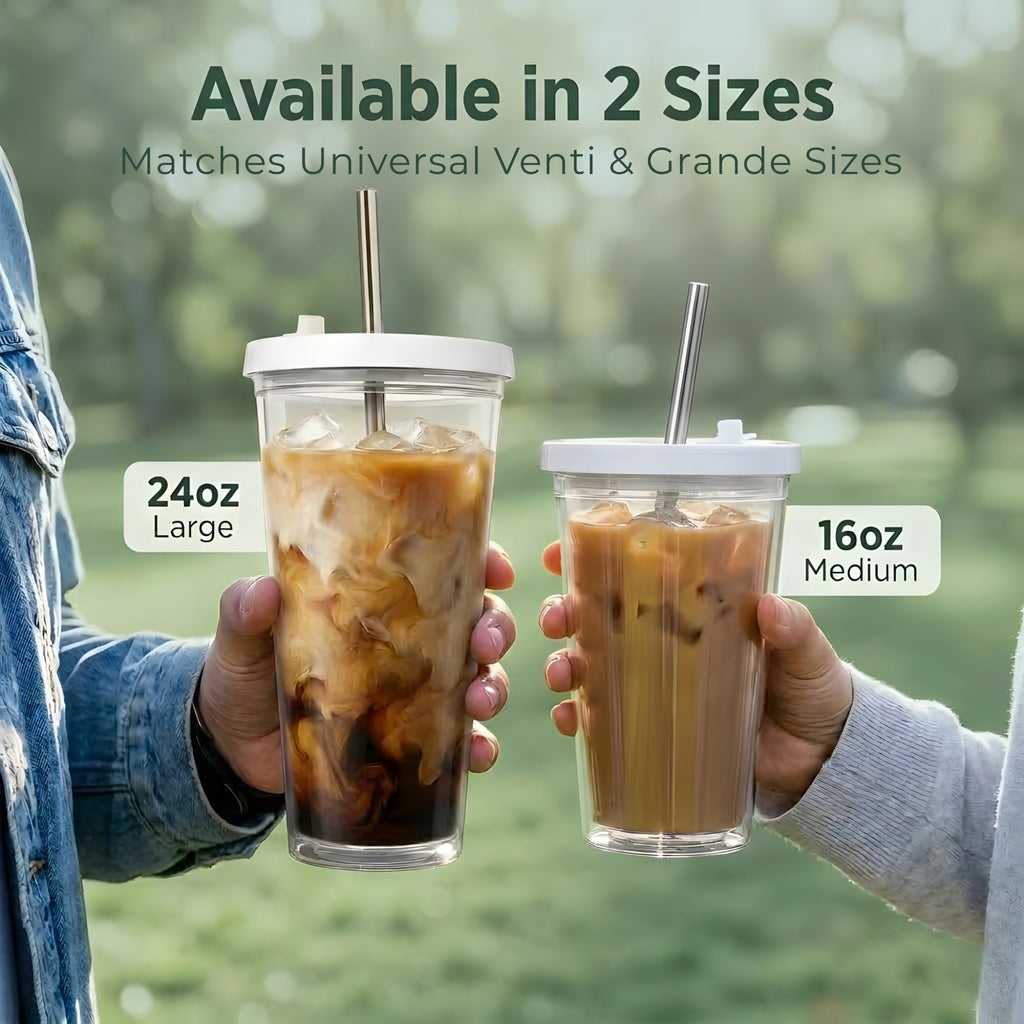 24 oz BPA-Free Double-Wall Insulated Plastic Tumbler with Lid and Straw D555