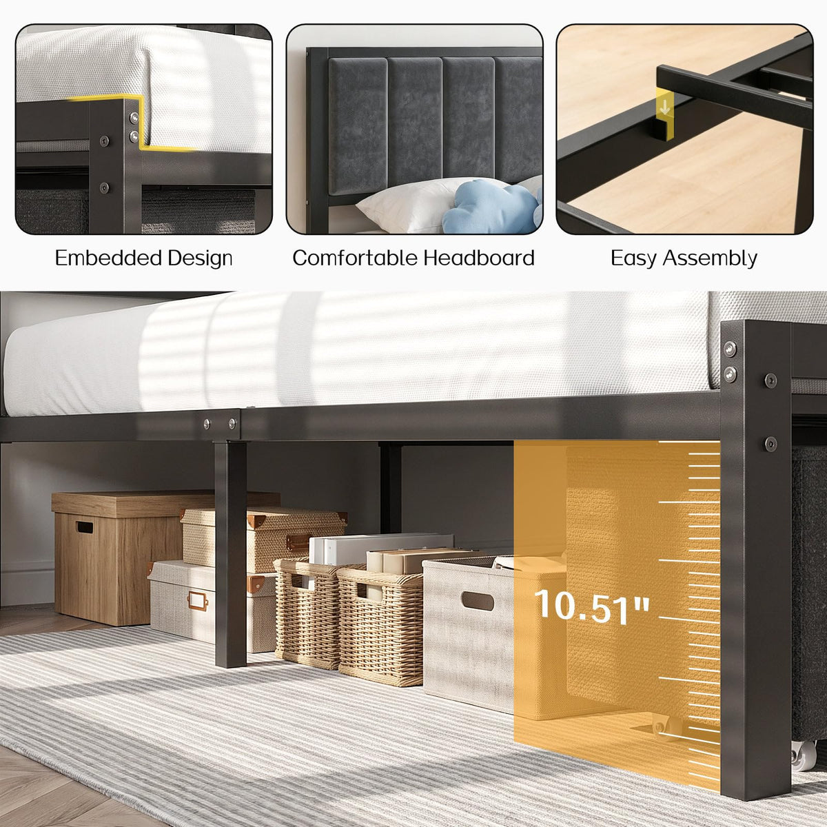 Twin Size Bed Frame with Drawer Q42288