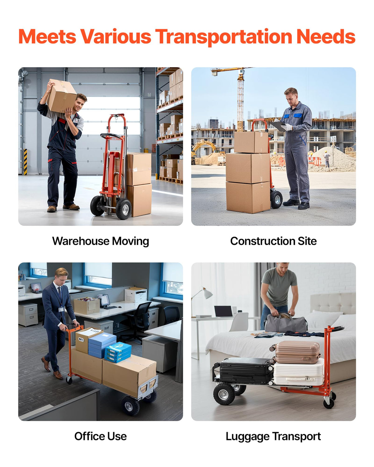 4 in 1 Hand Truck Dolly 1000 lbs Load Capacity L126