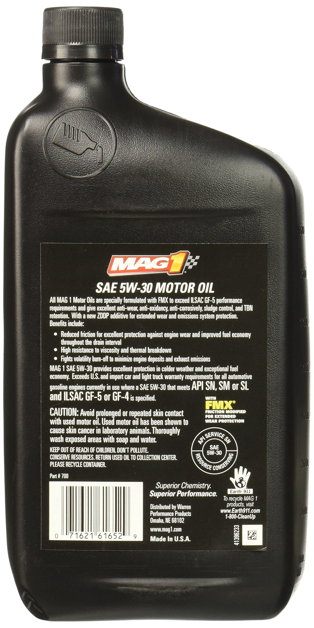 5W-30 Synthetic Blend Motor Oil 1 Quart G36486